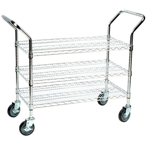 E-UT1830C Enhanced 18" x 30" Wire Cart, 3 Shelves and Casters - Enhanced Wire Shelving - Carts - Enhanced Equipment